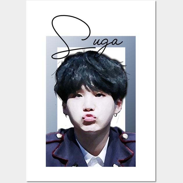 Suga of bts Wall Art by niconeko3